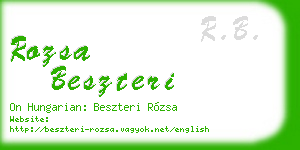 rozsa beszteri business card